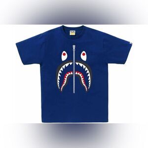 NWT- BAPE -Shark Tee- Dark Blue- Size XXL
